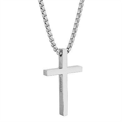Men's STUDIO 1913 Stainless Steel Joshua 1:9 Cross Necklace