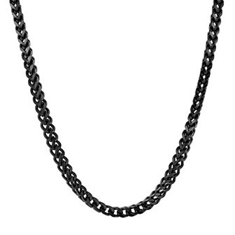 Men's STUDIO 1913 Black Ion-Plated Stainless Steel 3 mm Franco Chain Necklace