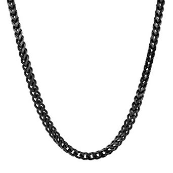 Men's STUDIO 1913 Black Ion-Plated Stainless Steel 3 mm Franco Chain Necklace