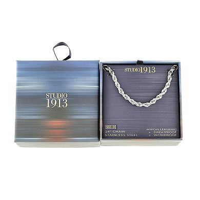 Men's STUDIO 1913 Stainless Steel 5 mm Rope Chain Necklace