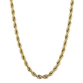 Men's STUDIO 1913 Stainless Steel Gold Ion-Plated 5 mm Rope Chain Necklace