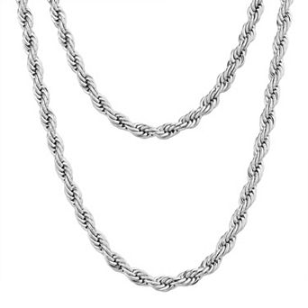 Men's STUDIO 1913 Stainless Steel One for Me / One for You Rope Chain Duo Necklace Set