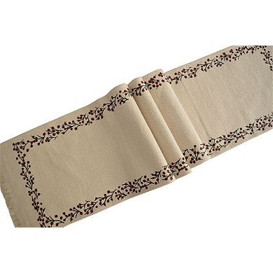 Mingle & Co. Berry Border Fringe Table Runner