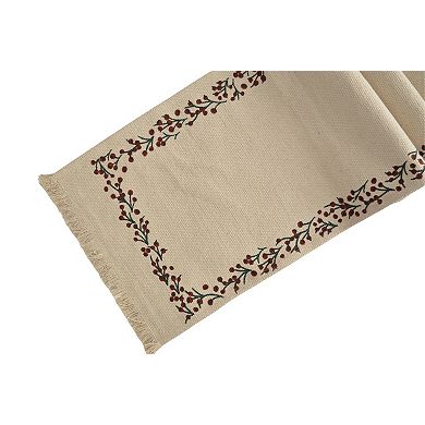 Mingle & Co. Berry Border Fringe Table Runner