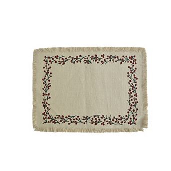 Mingle & Co. Berry Border Fringe Placemat