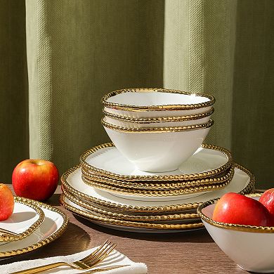 Christian Siriano New York® Akoya Porcelain 24-pc. Dinnerware Set