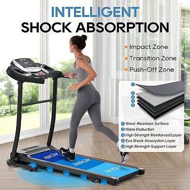 Merax Folding Treadmill With Pulse Sensor, 2.5 Hp Quiet Brushless Motor