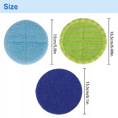 Microfiber Mop Replacement Pads Reusable Cleaning Mat 6 Pcs