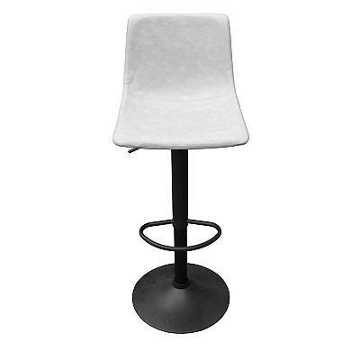 Leisuremod Tilbury Modern Adjustable Bar Stool With Footrest & 360-degree Swivel