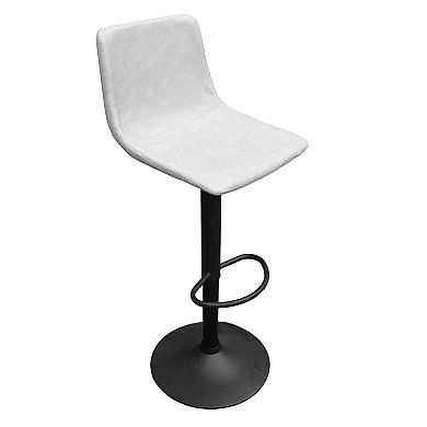 Leisuremod Tilbury Modern Adjustable Bar Stool With Footrest & 360-degree Swivel