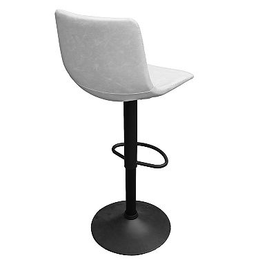 Leisuremod Tilbury Modern Adjustable Bar Stool With Footrest & 360-degree Swivel