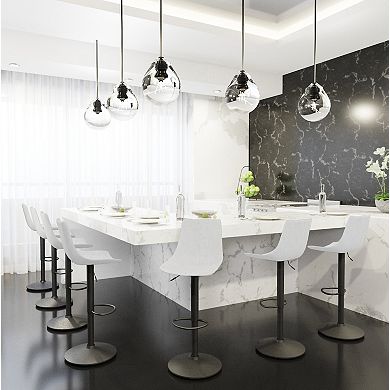 Leisuremod Tilbury Modern Adjustable Bar Stool With Footrest & 360-degree Swivel