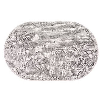 1 pc Oval Plush Bath Mat, Soft Non Slip Absorbent Rug, Rubber Backing Rugs for Shower Floor 20" x 32"