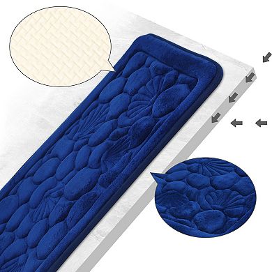 1Pc Shell Pattern Bathroom Mat Soft Memory Foam Absorbent Non-Slip Bath Rugs 16"x 24"