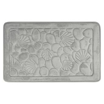 1 pc Shell Pattern Bathroom Mat Soft Memory Foam Absorbent Non-Slip Bath Rugs 16"x 24"