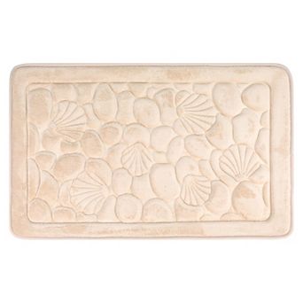1 pc Shell Pattern Bathroom Mat Soft Memory Foam Absorbent Non-Slip Bath Rugs 16"x 24"