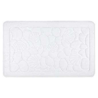1 pc Shell Pattern Bathroom Mat Soft Memory Foam Absorbent Non-Slip Bath Rugs 16"x 24"