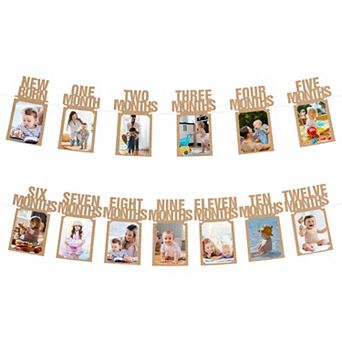 1st Birthday Photo Banner From 1 To 12 Months First Birthday Decorations Growing Photo Display 13 pc