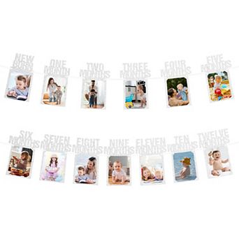 1st Birthday Photo Banner From 1 To 12 Months First Birthday Decorations Growing Photo Display 13 pc