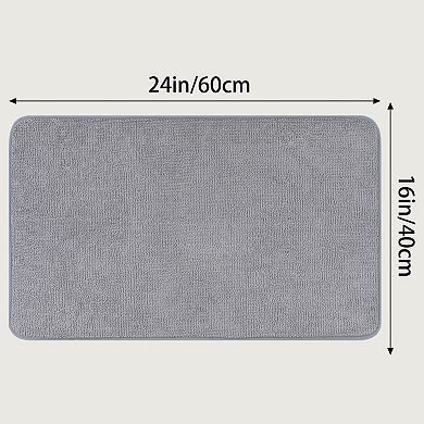 1Pc Bathroom Rug, Soft Non Slip Bath Mat, Water Absorbent Carpet for Toilet and Floor 16"x24"