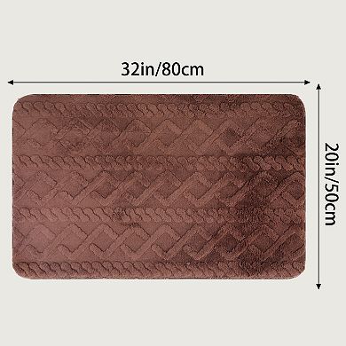 1Pc Geometric Pattern Bathroom Mat Soft Non-Slip Back Dry Bath Floor Rug 20" x 32"