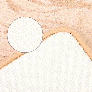 1Pc Wave Pattern Bathroom Mat Soft Absorbent Non-Slip Back Dry Bath Floor Rugs 20" x 32"