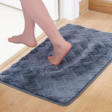 1Pc Bathroom Mat Soft Absorbent Non-Slip Backing Quick Dry Bath Floor Rugs Home 16"x 24"