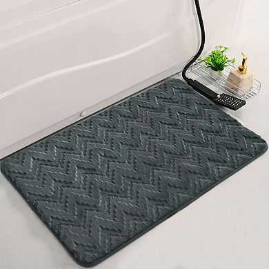 1Pc Bathroom Mat Soft Absorbent Non-Slip Backing Quick Dry Bath Floor Rugs Home 16"x 24"