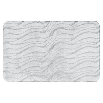 1 pc Wave Pattern Bathroom Mat Soft Absorbent Non-Slip Back Dry Bath Floor Rugs Toilet Home 16"x 24"