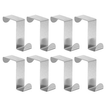 Over the Door Hooks, 8 pc - Stainless Steel Door Hangers Hooks, S-shaped Double Hooks