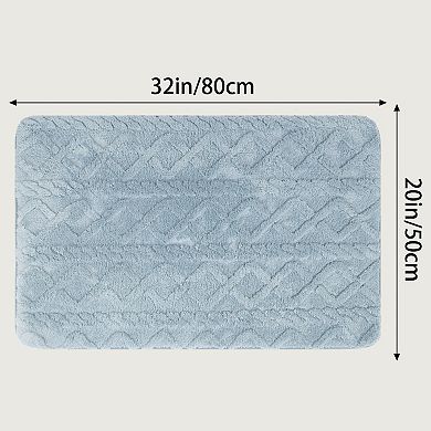 1Pc Geometric Pattern Bathroom Mat Absorbent Non-Slip Back Dry Bath Floor Rugs Toilet Home 16"x24"