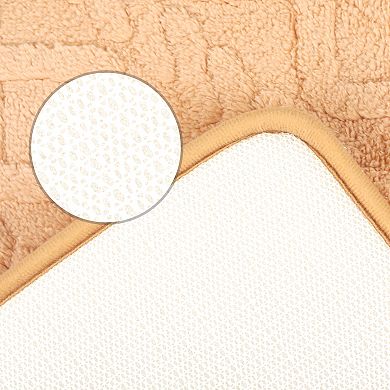 1Pc Geometric Pattern Bathroom Mat Absorbent Non-Slip Back Dry Bath Floor Rugs Toilet Home 16"x24"