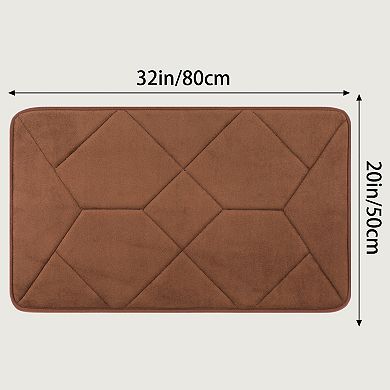 1Pc Memory Foam Absorbent Thick Bath Mats Quick Dry Comfy Non Slip Home Floor Shower Rugs 16"x24"
