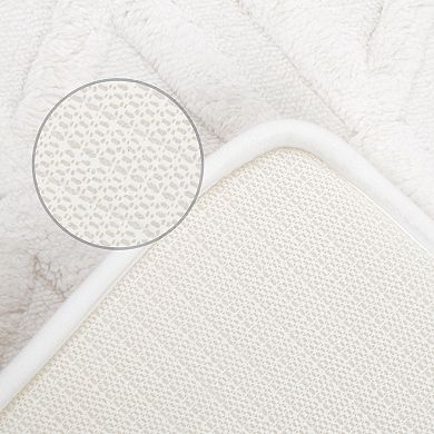1Pc Geometric Pattern Bathroom Mats Soft Absorbent Non-Slip Dry Bath Rugs 20" x 32"