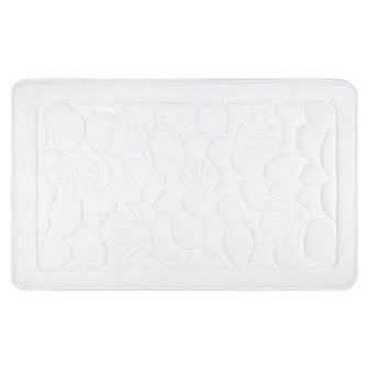 1 pc Shell Pattern Bathroom Mat Soft Memory Foam Absorbent Non-Slip Bath Rugs 20" x 32"