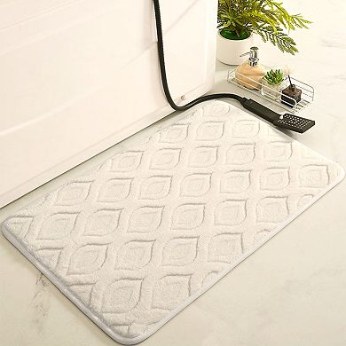 1Pc Absorbent Bathroom Rug, Non Slip Mat, Rubber Backing Rugs for Shower Floor, Bath Decor 16"x24"