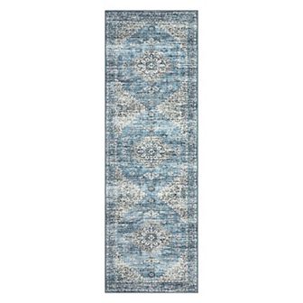 Garvee Machine Washable Vintage Floral Printed Area Rug Soft Non Shedding Rug for Home Decor