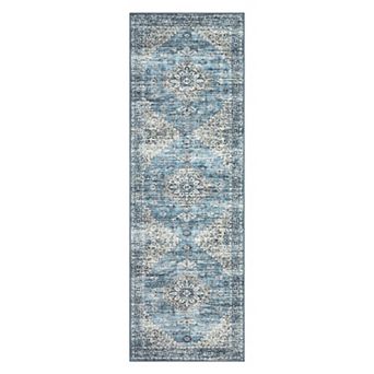 Garvee Machine Washable Vintage Floral Printed Area Rug Soft Non Shedding Rug for Home Decor