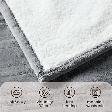Plush Reversible Electric Heated Throw Blanket