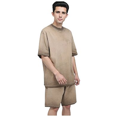 Men Acid Wash Short Set