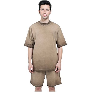 Men Acid Wash Short Set