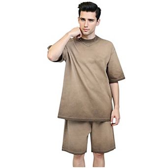 Men Acid Wash Short Set