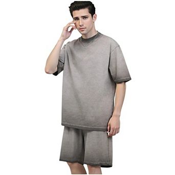 Men Acid Wash Short Set