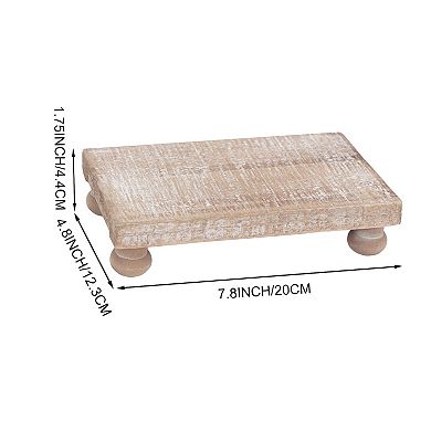 Parisloft Farmhouse Rustic Wood Table Riser,7.9"W