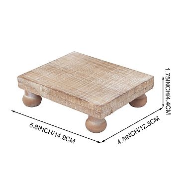 Parisloft Farmhouse Rustic Wood Table Riser,5.9"H