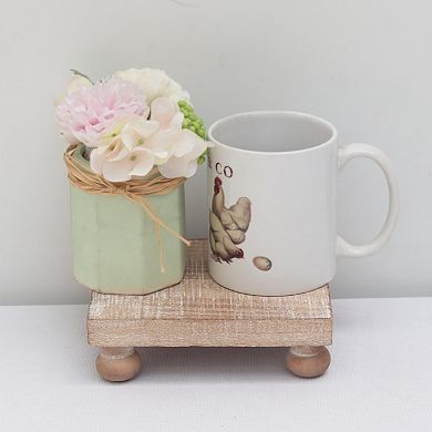 Parisloft Farmhouse Rustic Wood Table Riser,5.9"H