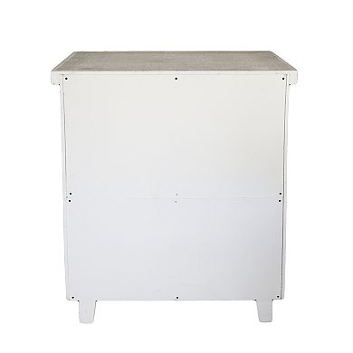 Parisloft White Wood Storage Cabinet with 2 Hollow-Carved Doors and Shelf
