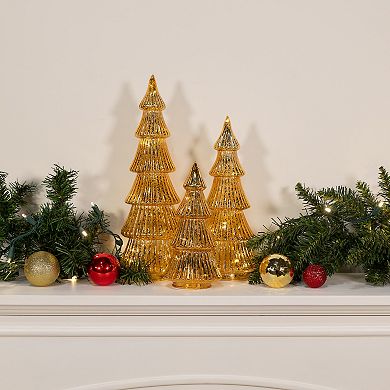 LumaBase Luminarias 3-pc. Battery-Operated Gold Trees Table Decor Set
