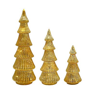 LumaBase Luminarias 3-pc. Battery-Operated Gold Trees Table Decor Set