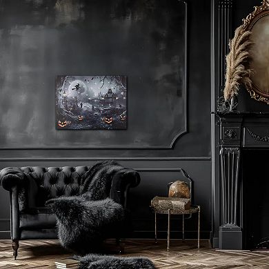 LumaBase Luminarias Spooky Halloween Night Battery-Operated Lighted Wall Art